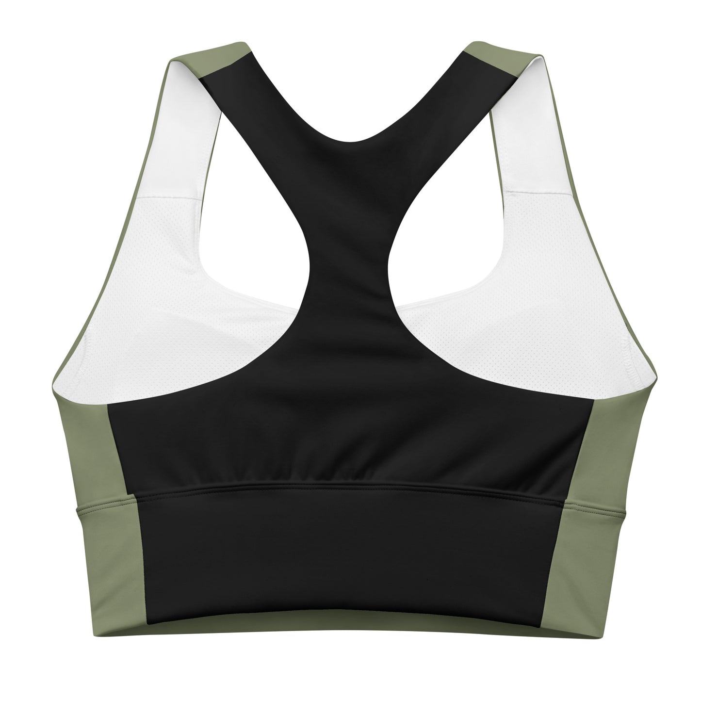 Military green Longline sports bra