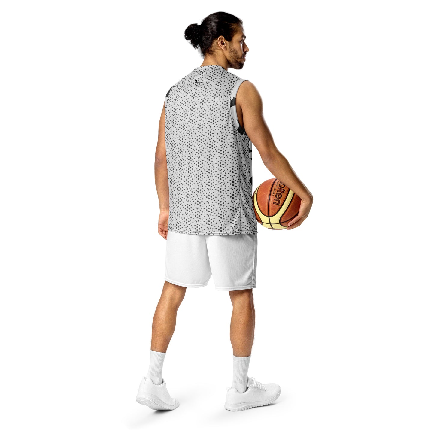 Black and White print unisex basketball jersey