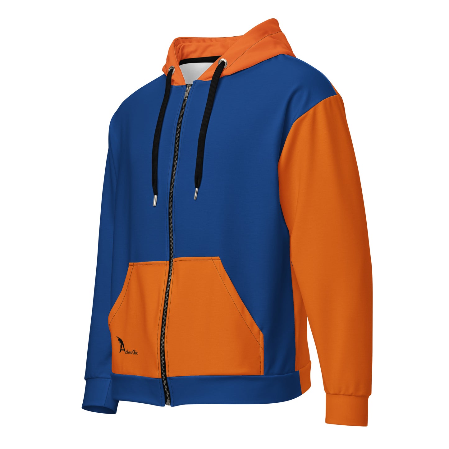 Blue and Orange Unisex zip hoodie