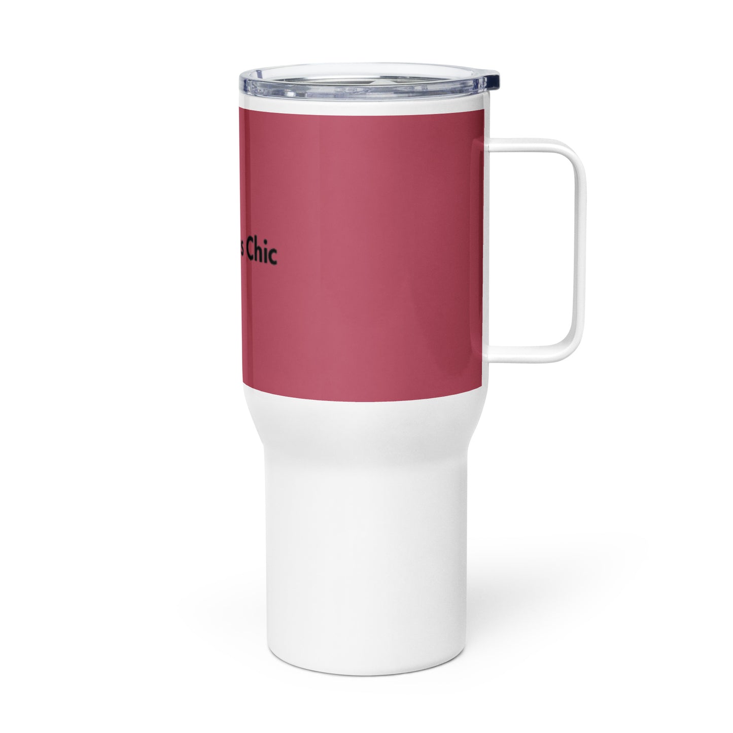 Mauve Pink Travel mug with a handle