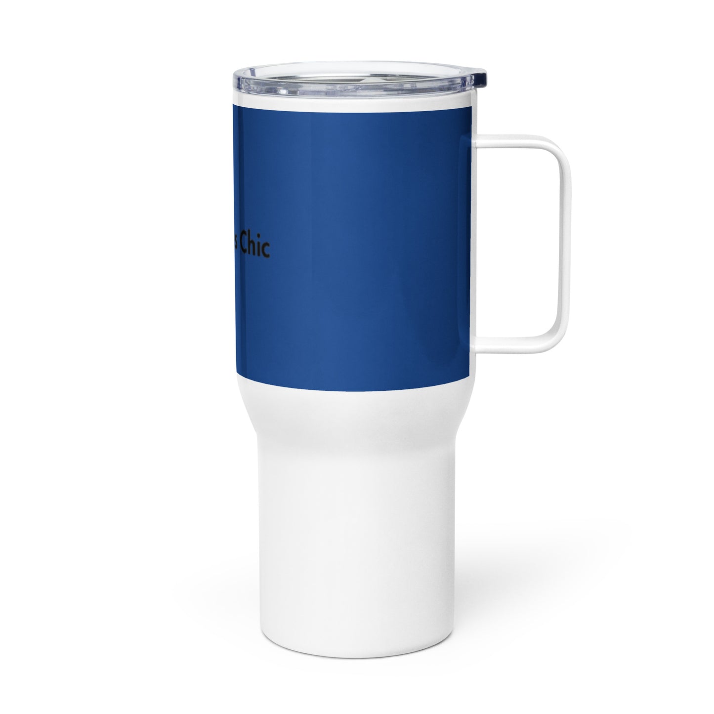 Blue AC Travel mug with a handle