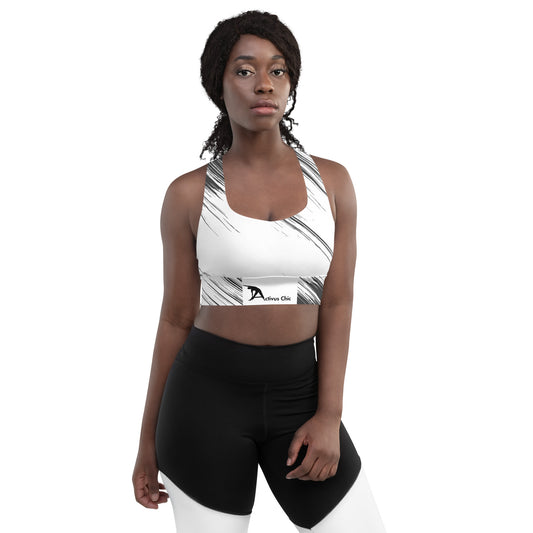 Black and White Longline sports bra