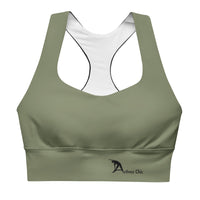 Military green Longline sports bra
