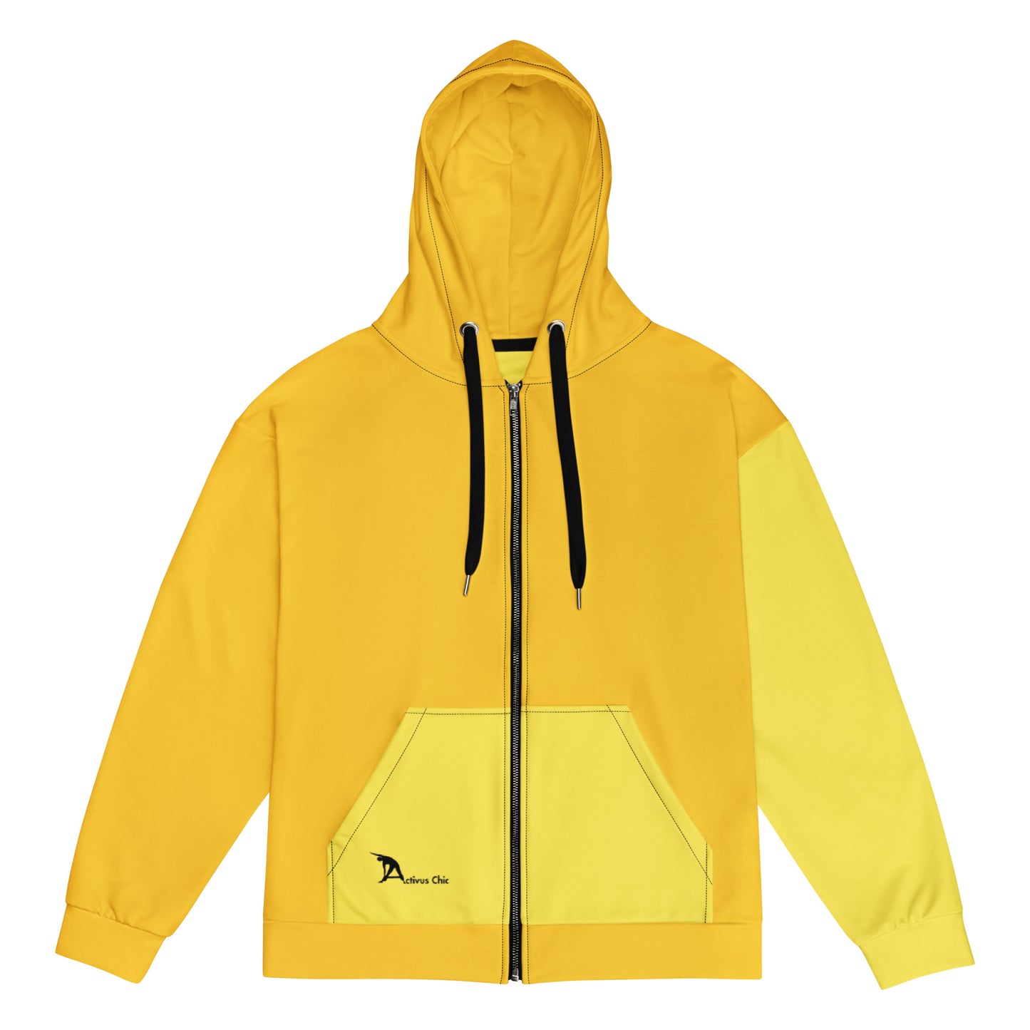 Yellow Unisex zip hoodie