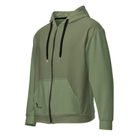 Military green Unisex zip hoodie