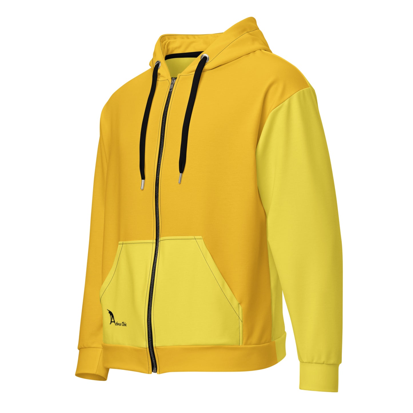 Yellow Unisex zip hoodie