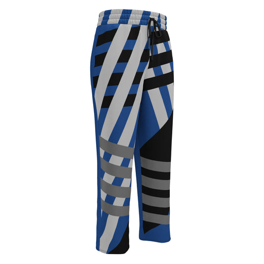 Blue Striped Wide-leg joggers