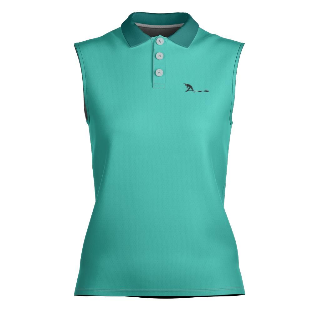Teal Sleeveless Athleisure Polo Shirt - Stylish & Comfortable Activewear