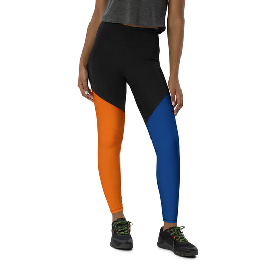 Blue and Orange Sports Leggings