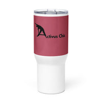 Mauve Pink Travel mug with a handle