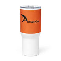 Orange AC Travel mug with a handle