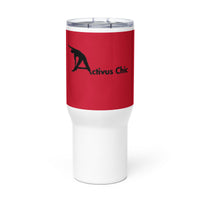 Red AC Travel mug with a handle